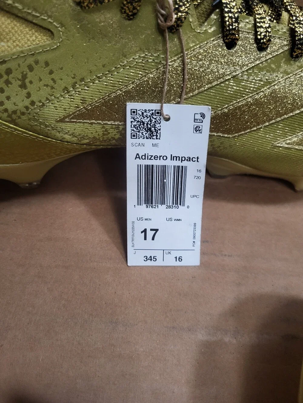 Adidas Adizero Impact Disney Cobra Gold Football Cleats Men Size 17 NWT